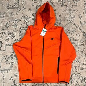 Nike Sportswear Tech Fleece Hoodie Mens Sz XL Orange/Black